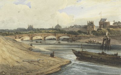 Pont de la Concorde und der Palais des Tuileries vom Cours la Reine, 1823 von Francois Louis Thomas Francia